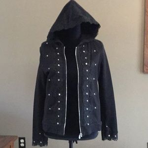 Black zipper front jacket Large